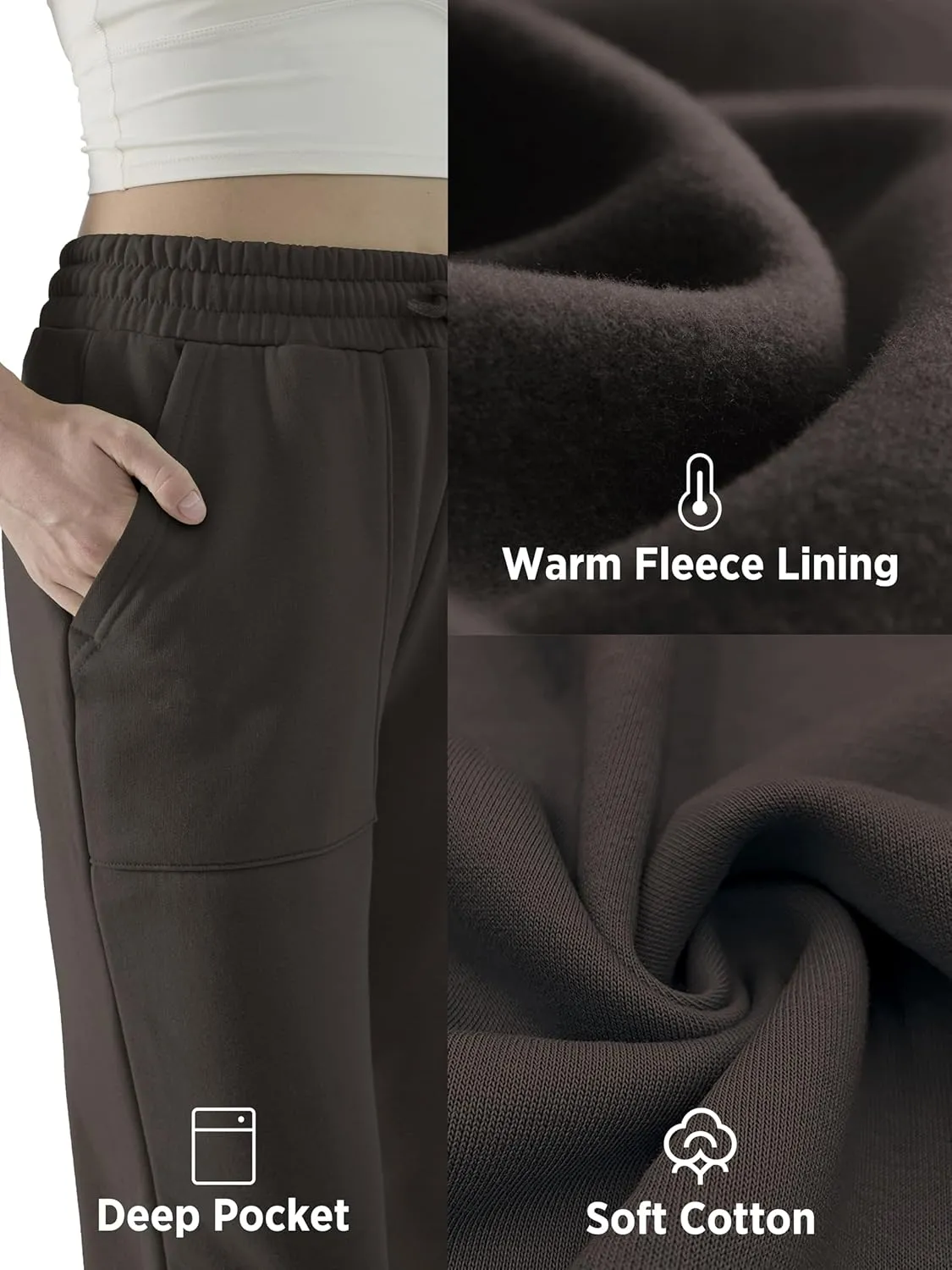 Baggy Sweatpants for Women High Waisted Soft Fleece Lining Sweatpants with Pockets Y2K Joggers Lounge Campus Outfits