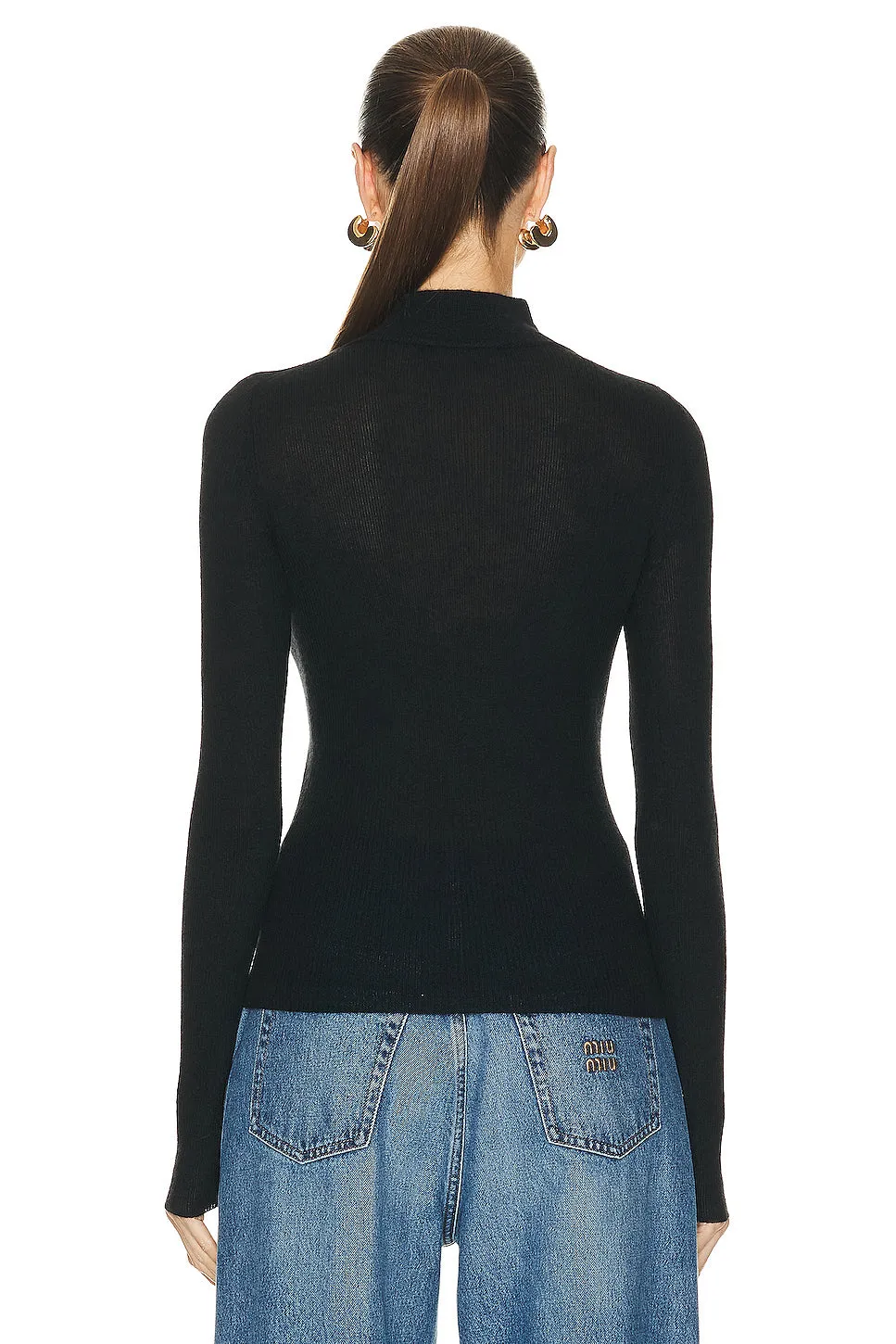 Base Layer Rib Turtleneck Top