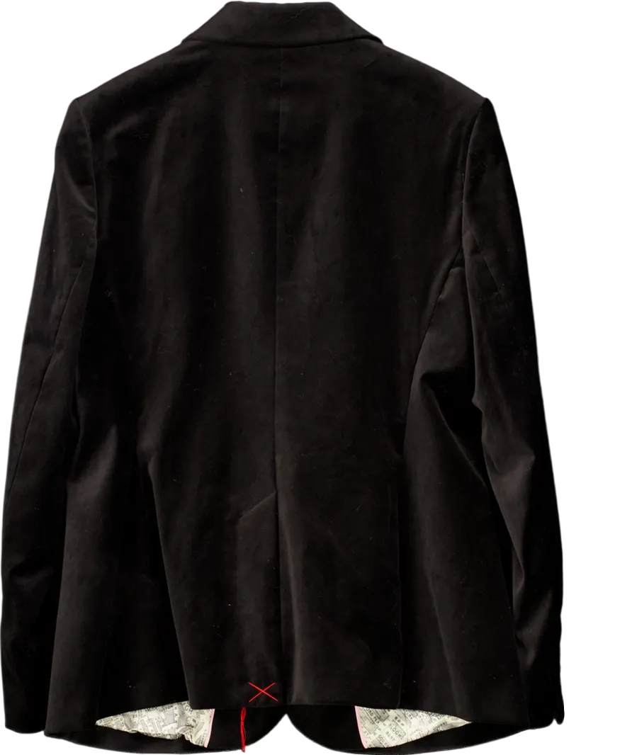 BODEN Black Marylebone Velvet Blazer UK 16