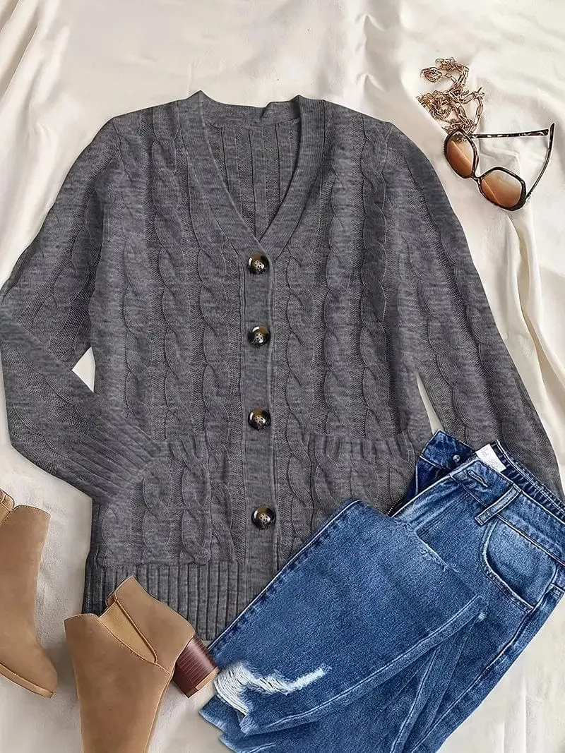 Button Front Cardigan Sweater