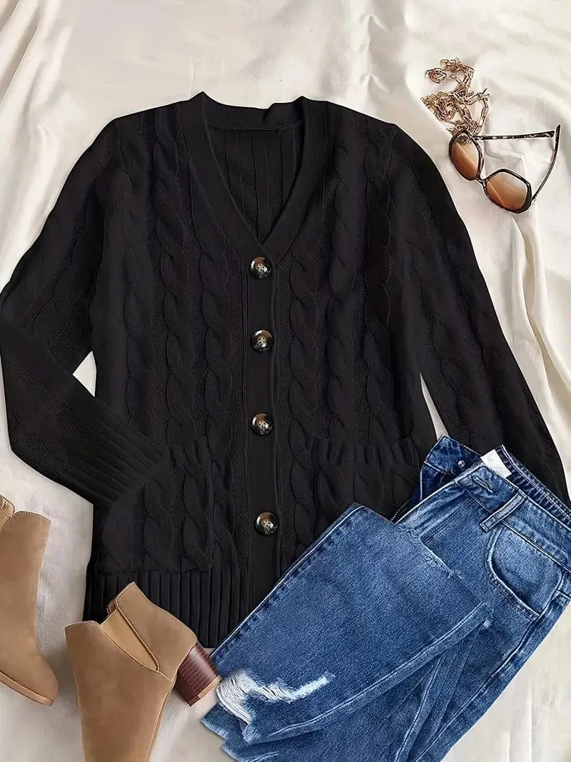 Button Front Cardigan Sweater