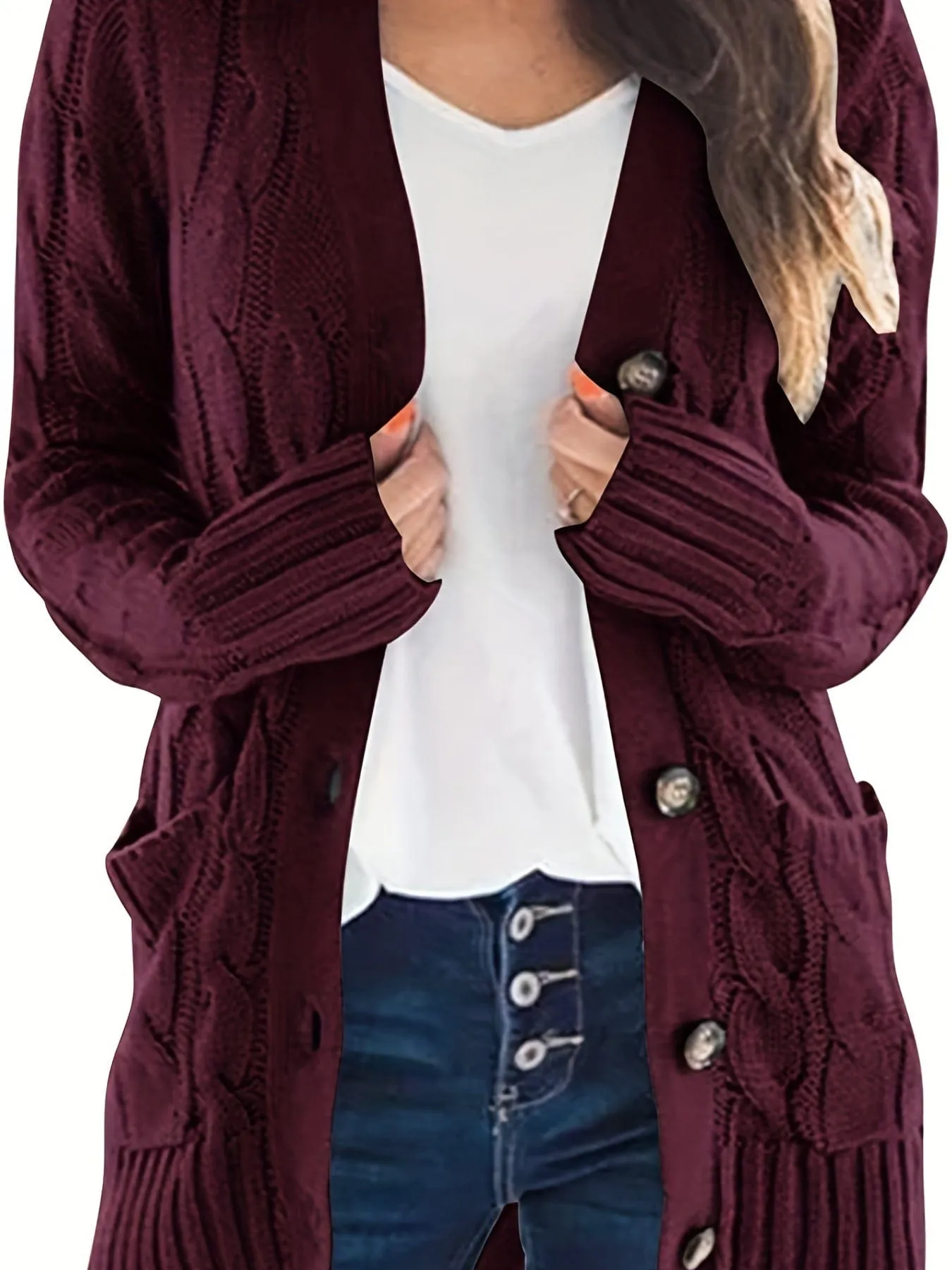 Button Front Cardigan Sweater
