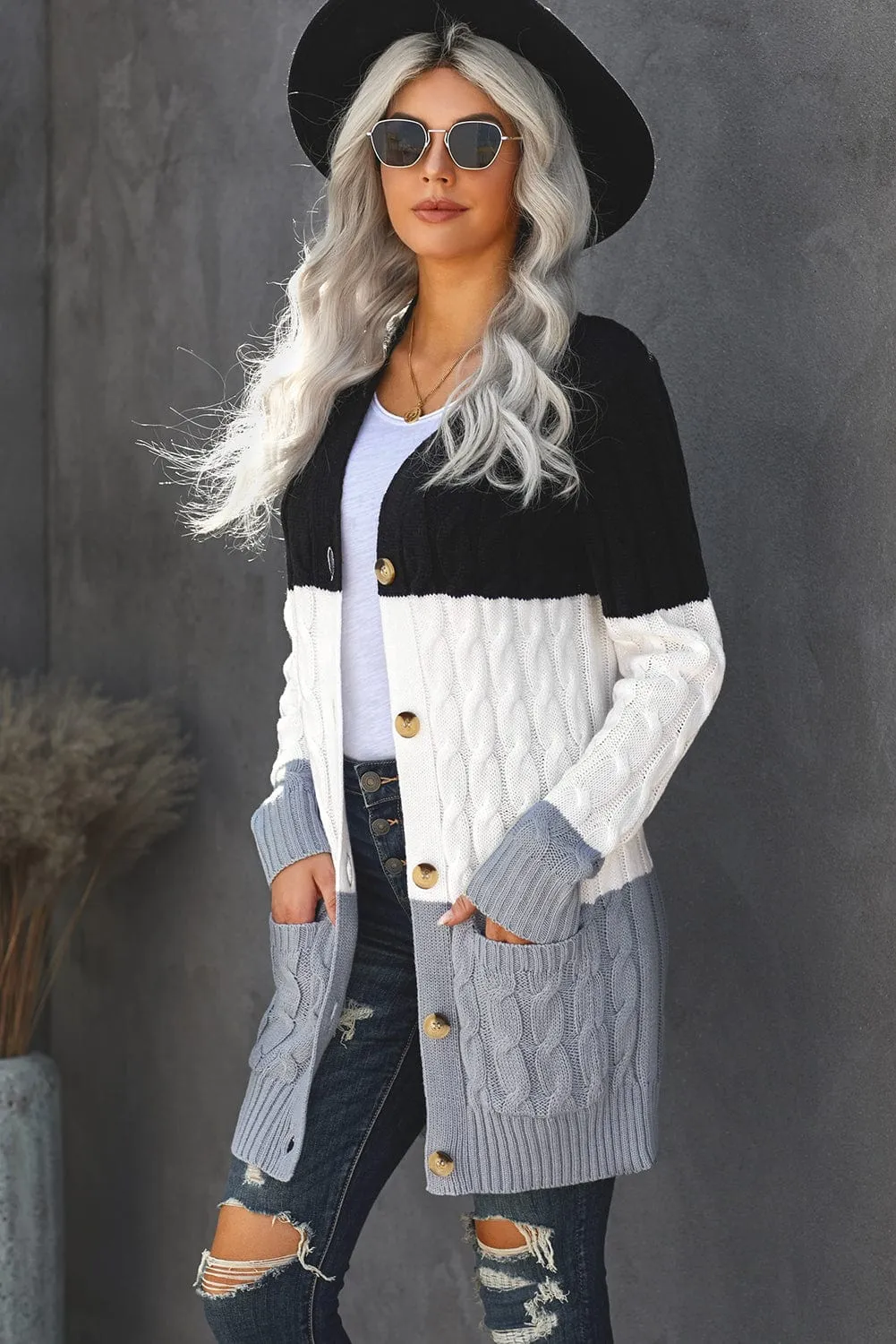 Button Front Cardigan Sweater