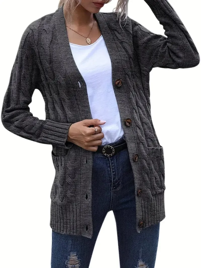 Button Front Cardigan Sweater