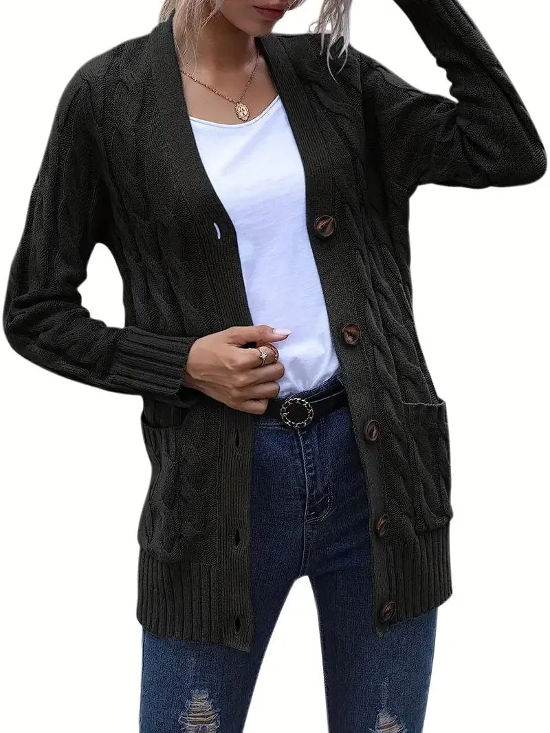 Button Front Cardigan Sweater