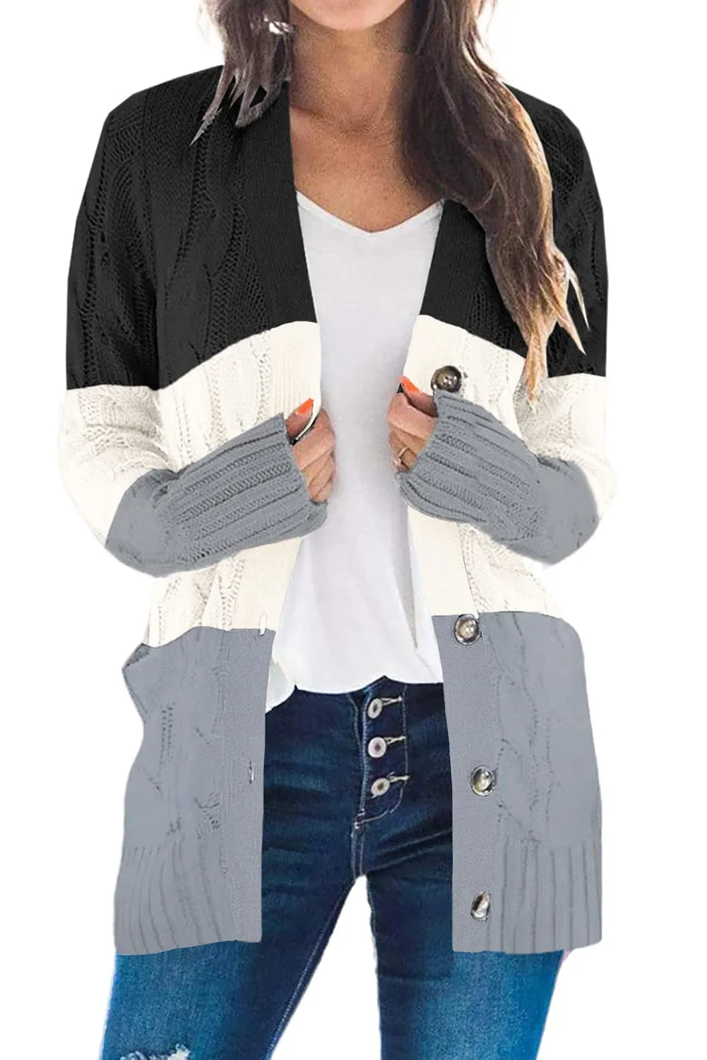 Button Front Cardigan Sweater