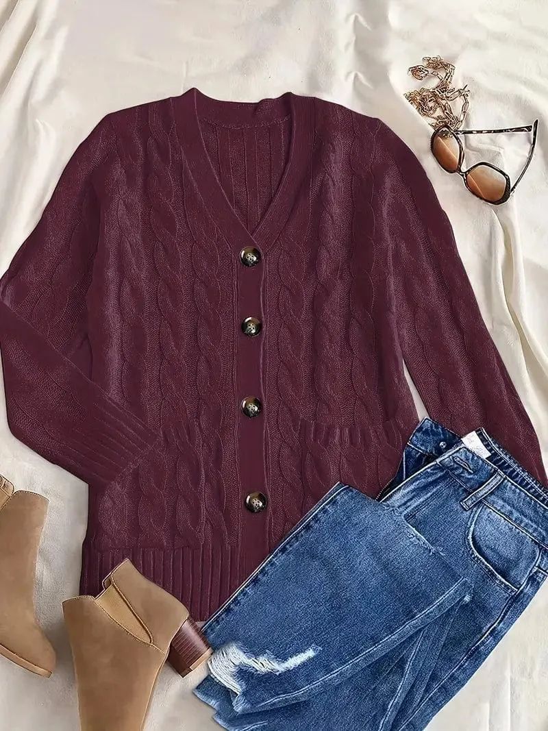 Button Front Cardigan Sweater