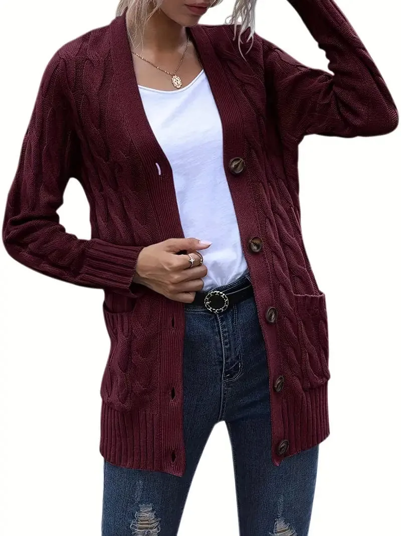 Button Front Cardigan Sweater