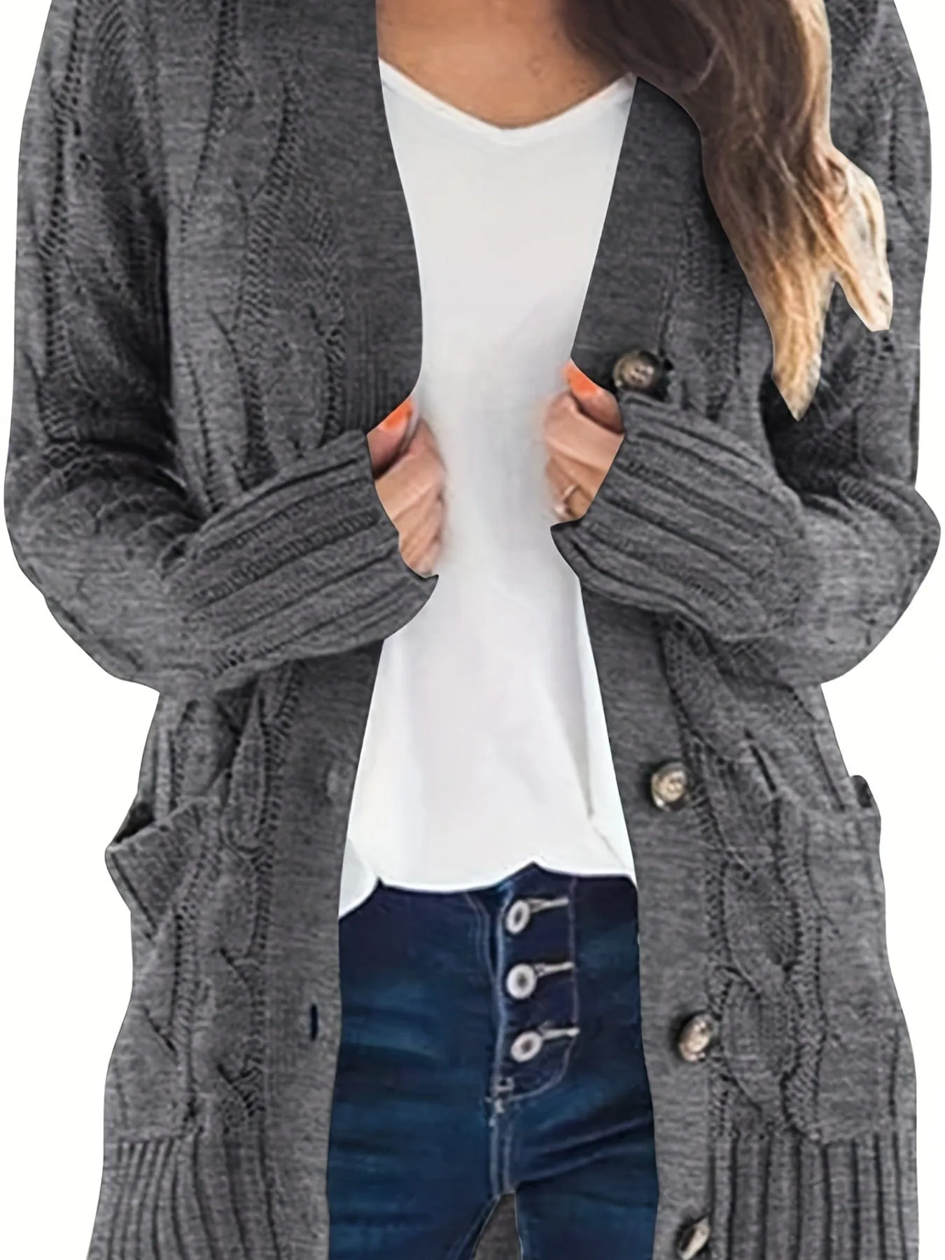 Button Front Cardigan Sweater