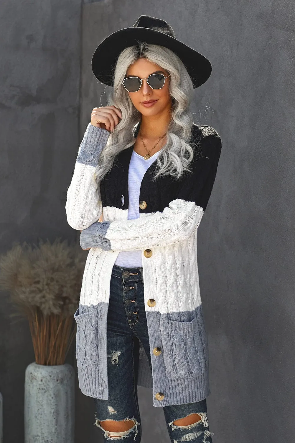 Button Front Cardigan Sweater