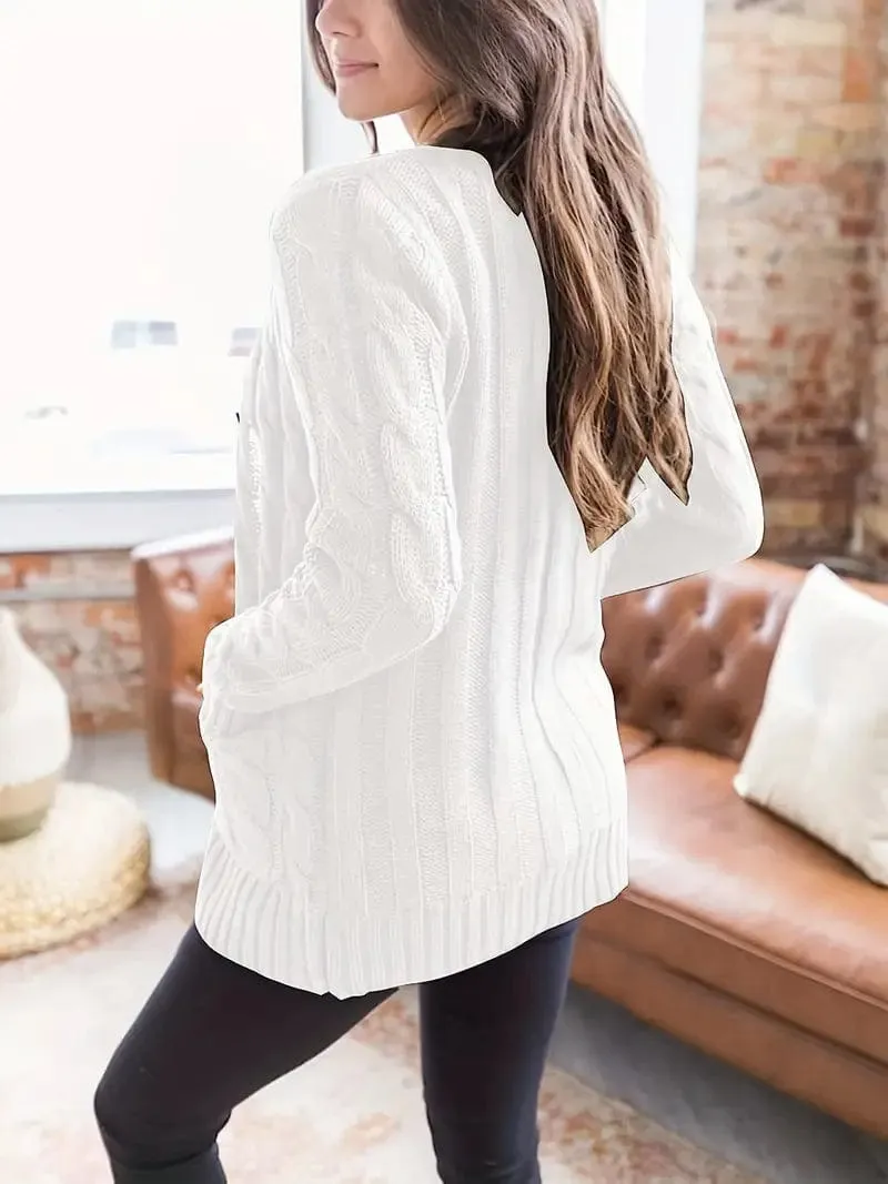 Button Front Cardigan Sweater