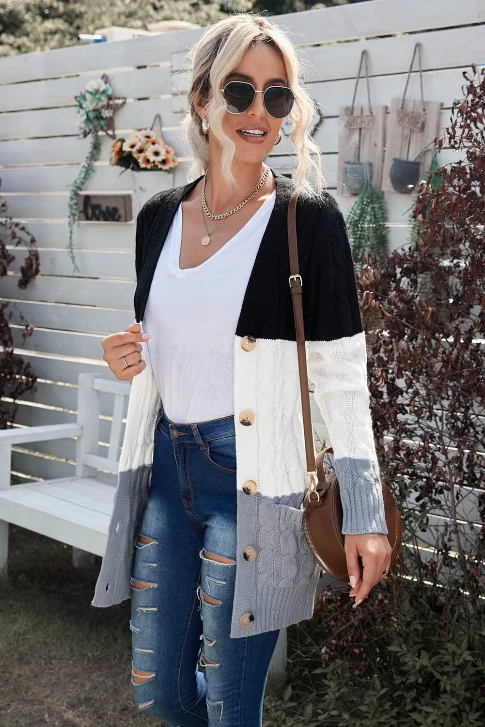 Button Front Cardigan Sweater
