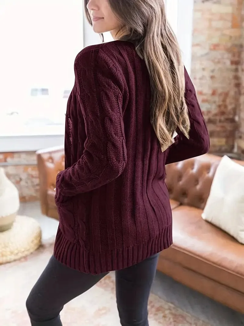 Button Front Cardigan Sweater