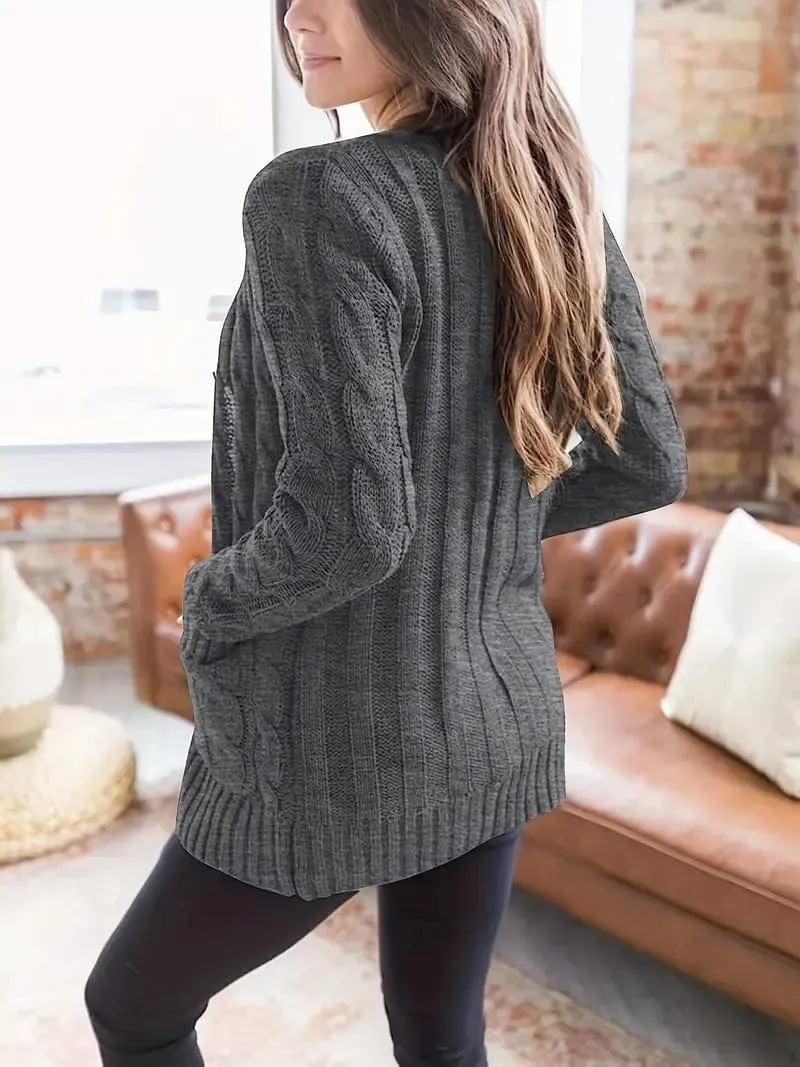 Button Front Cardigan Sweater