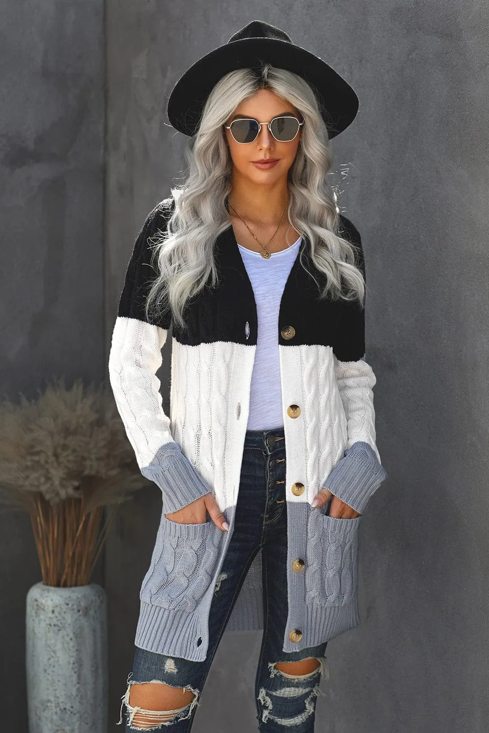 Button Front Cardigan Sweater