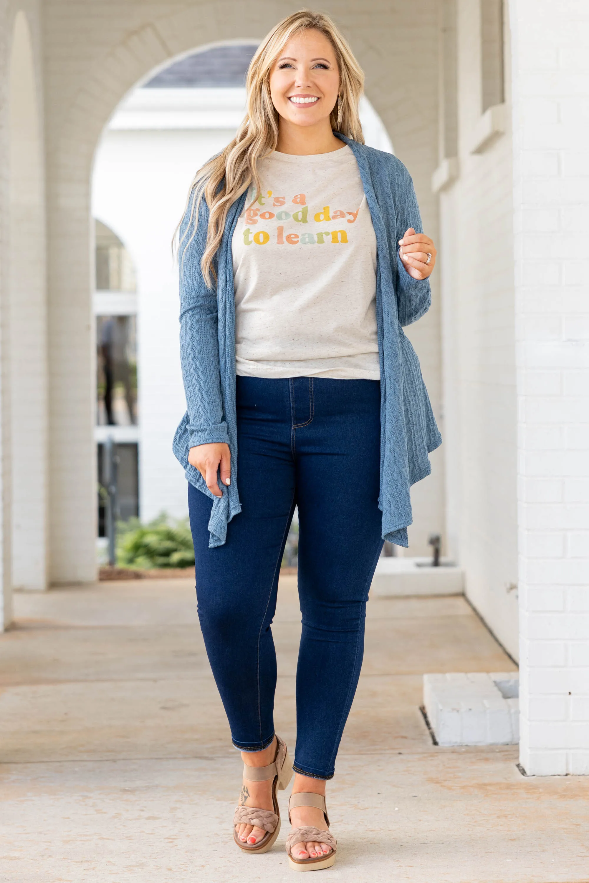 Classy Miss Cardigan, Denim