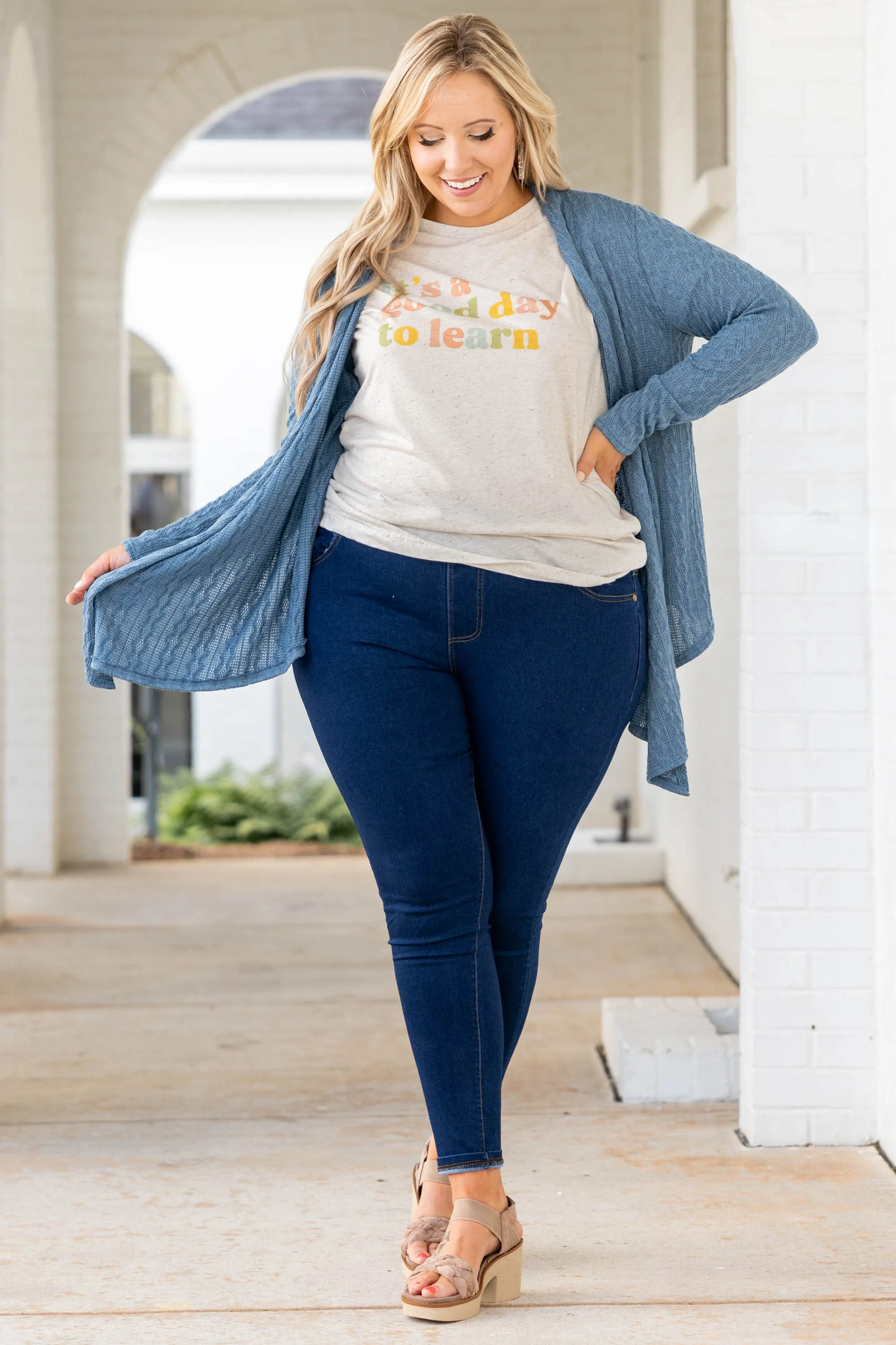 Classy Miss Cardigan, Denim