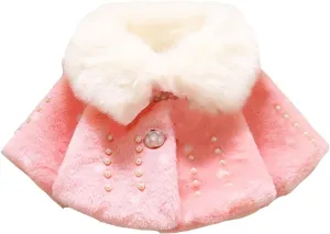 Faux Fur Coat Newborn Infant Baby Girl Jacket Cape Cloak Poncho 0-3 Years