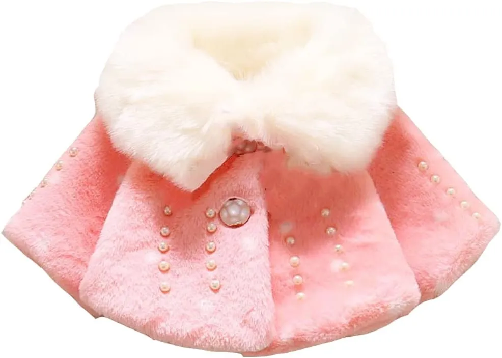 Faux Fur Coat Newborn Infant Baby Girl Jacket Cape Cloak Poncho 0-3 Years