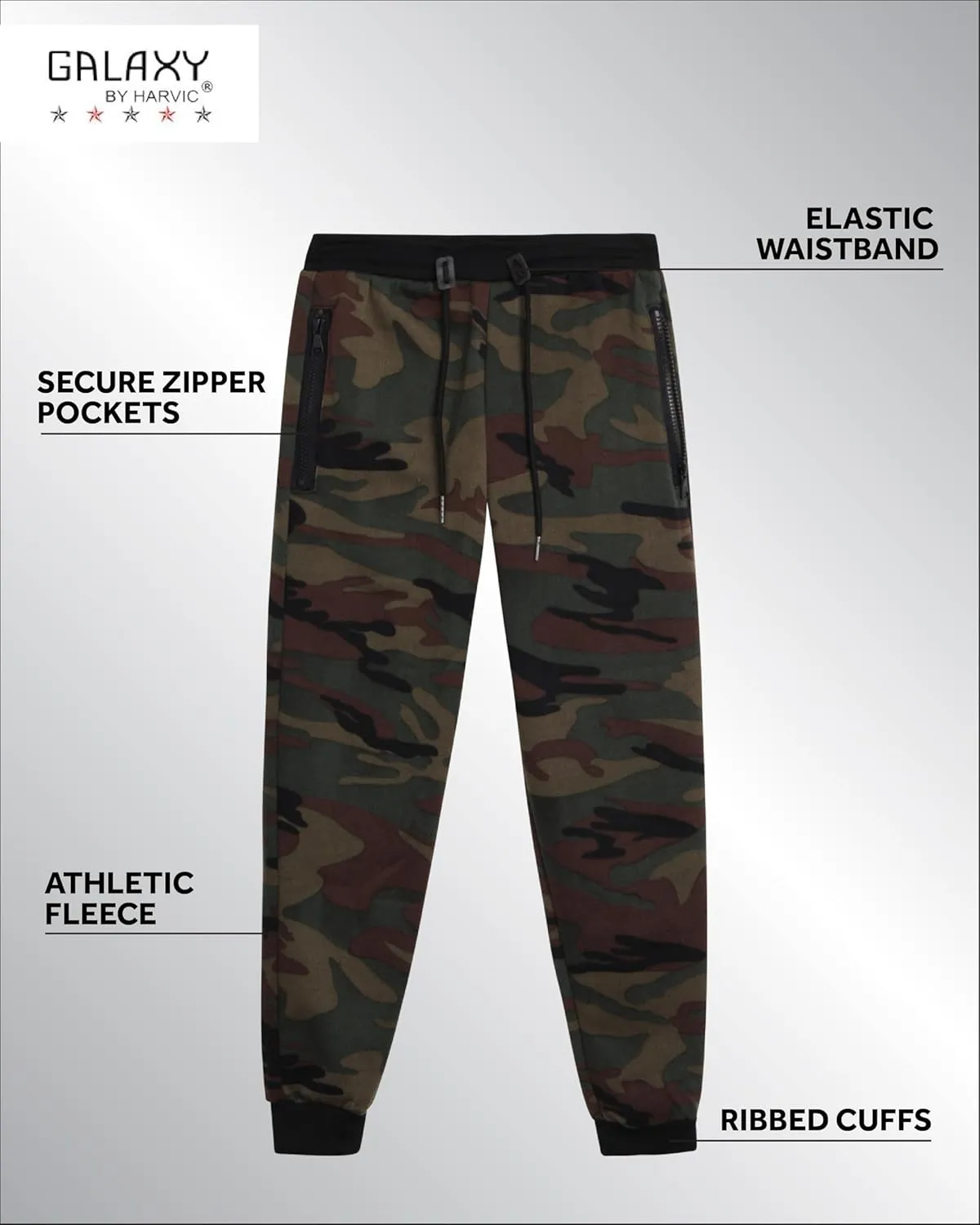 Galaxy by Harvic Boys' Sweatpants - Athletic Fleece Jogger Pants with Zipper Pockets - Size Up for Ideal Fit (Sizes: 8-20)