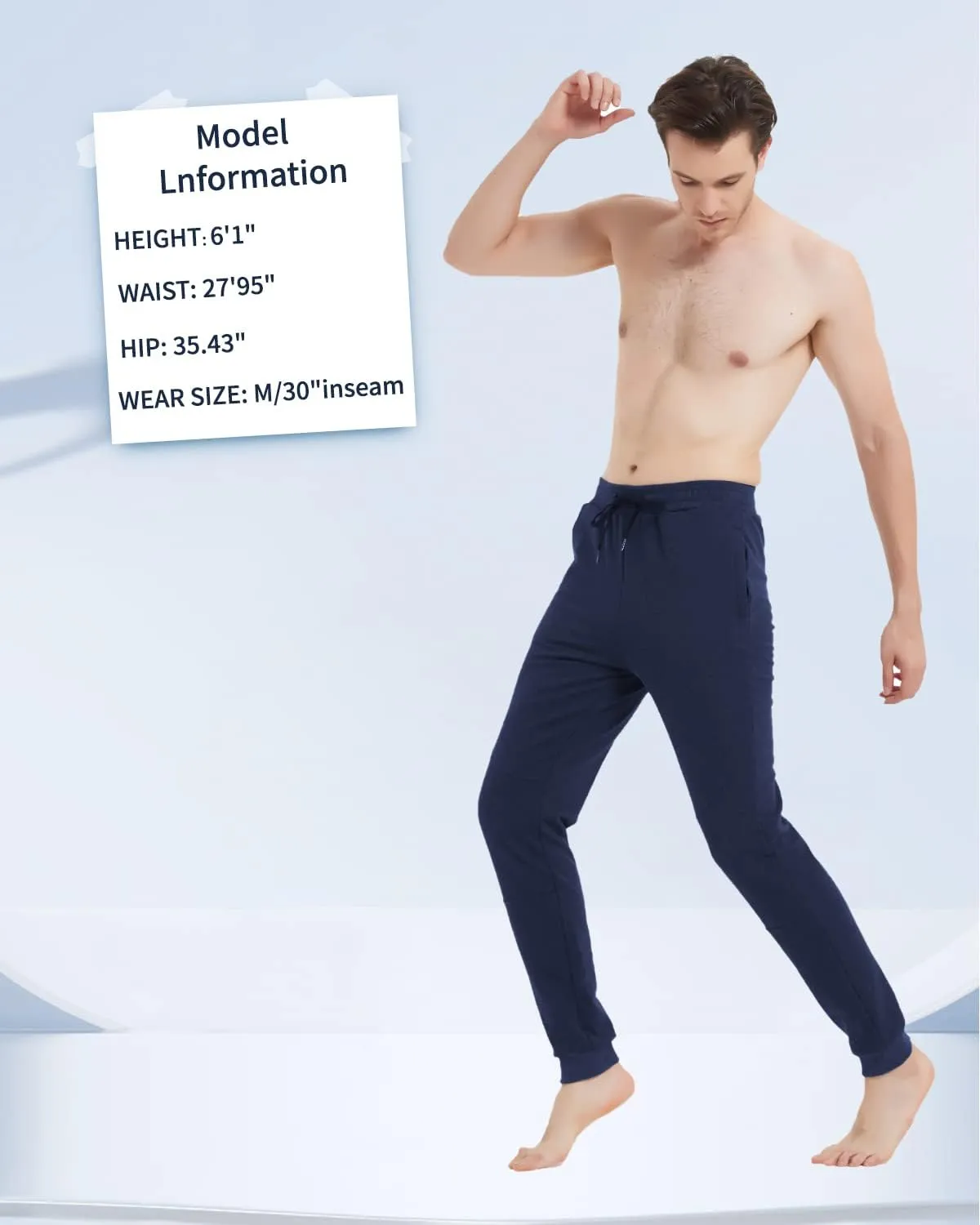 Idtswch 34/36/38/40 Long Inseam Mens Tall Sweatpants Fleece-Line Extra Long Joggers Pant with Zip Pockets