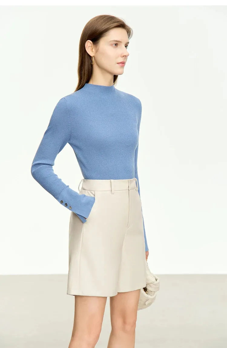 Mock Neck Women's Pullover Sweater