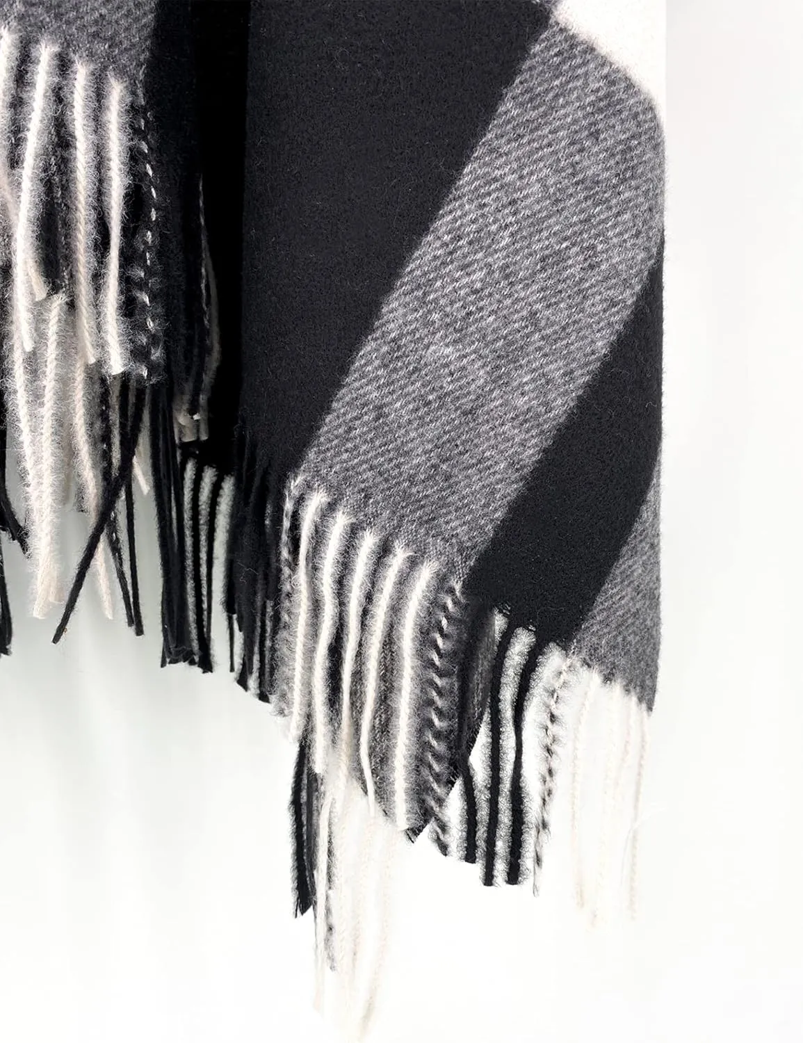 Moss Rose Women's Travel Plaid Shawl Wrap Open Front Poncho Cape for Fall Winter