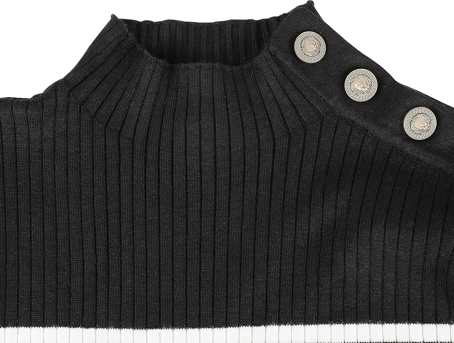 PrettyGuide Women's Short Sleeve Sweater Tops Mock Neck with Button Pullover Slim Fit Casual Business Knit Basic Top