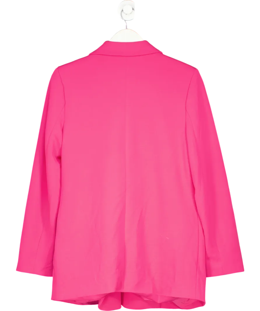 Reserved Pink Plain Double Breasted Blazer UK M