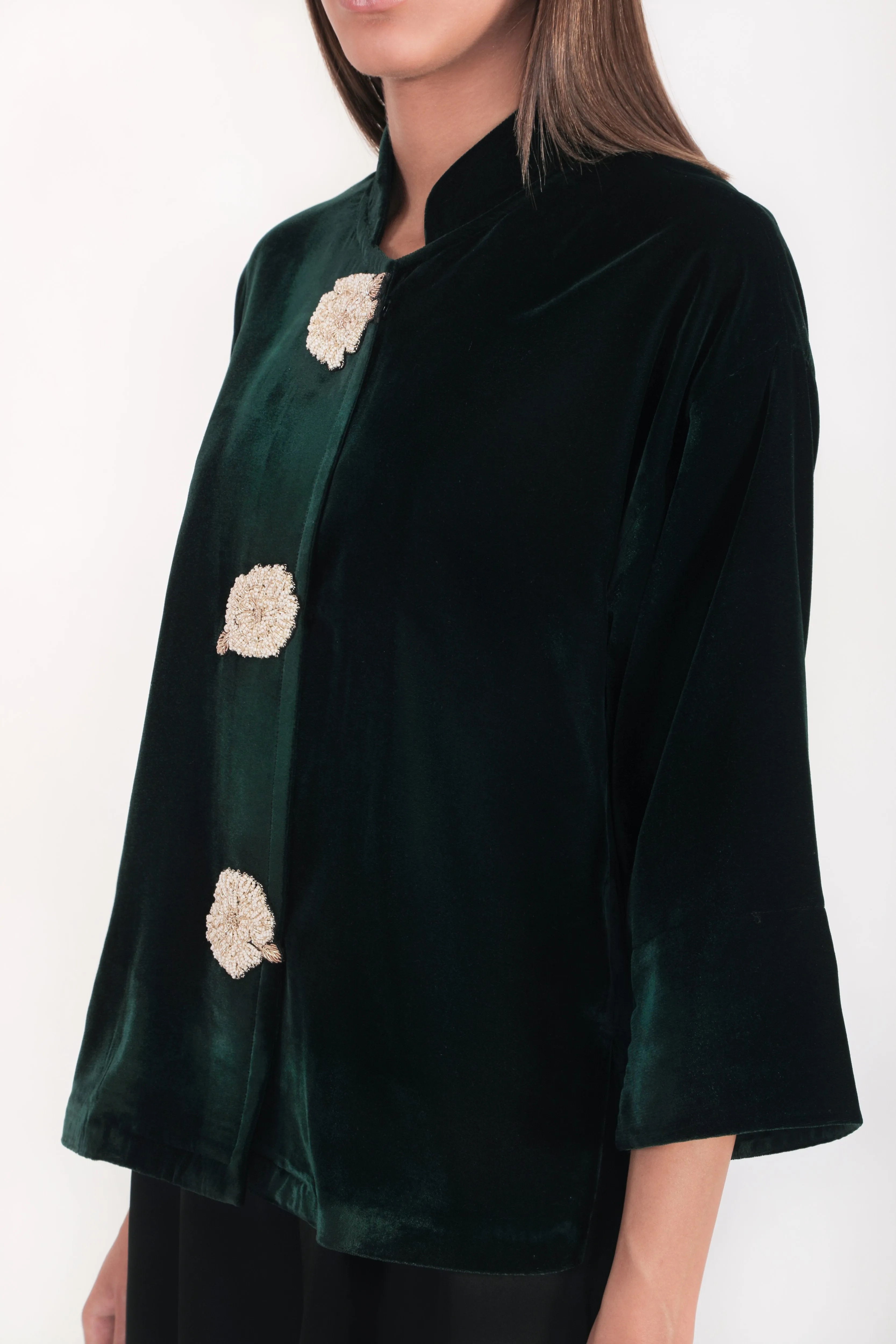 Rosa Velvet Jacket - Emerald