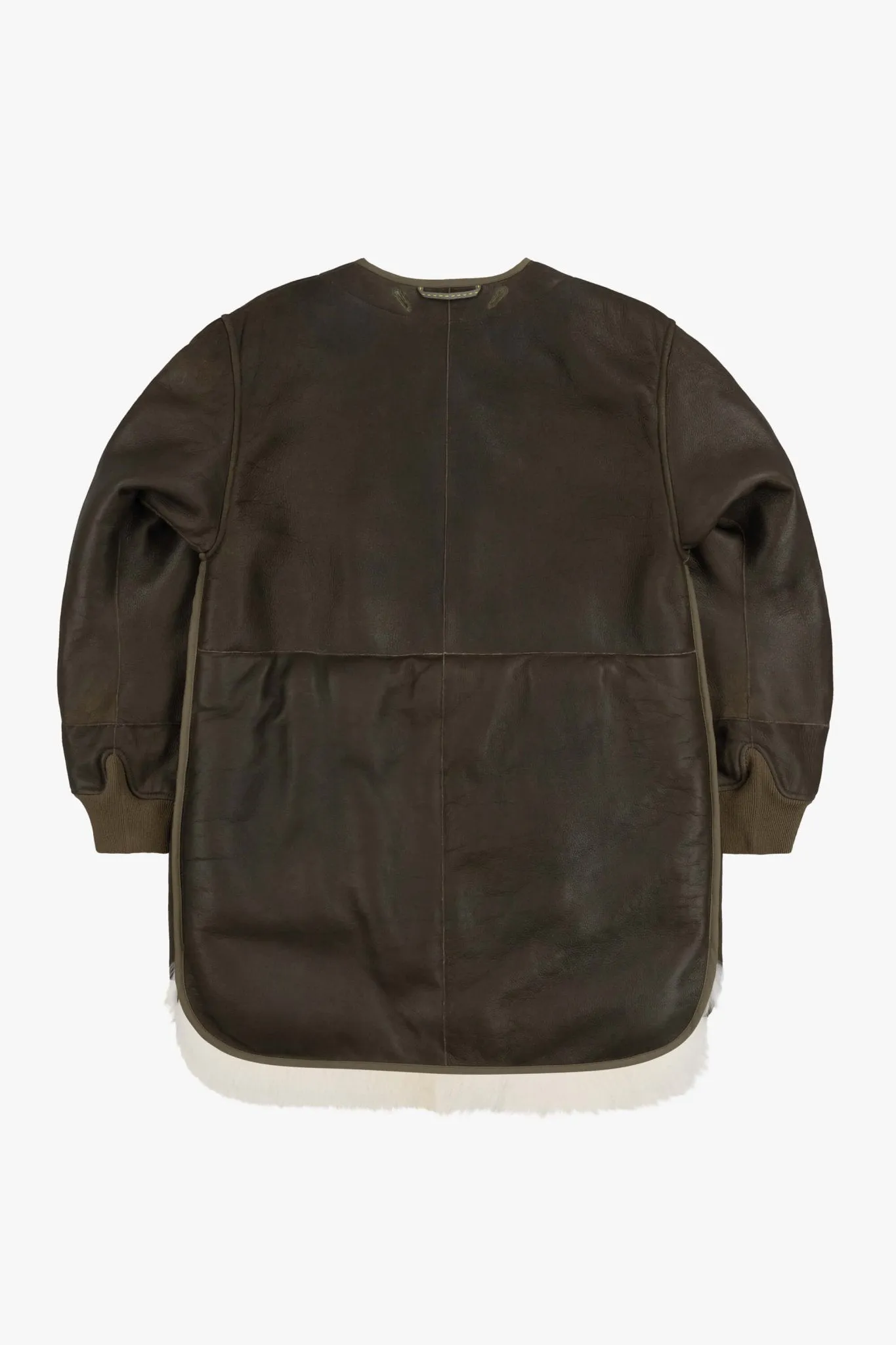 Shearling Coat - Ivory / Dark Olive