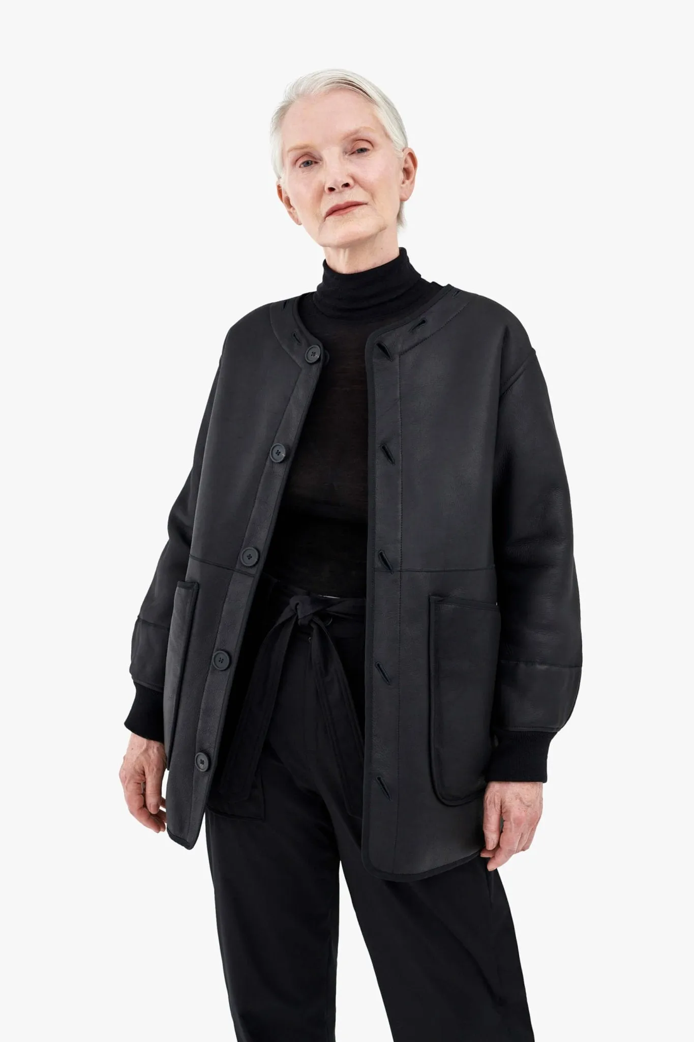 Shearling Coat - Midnight / Black