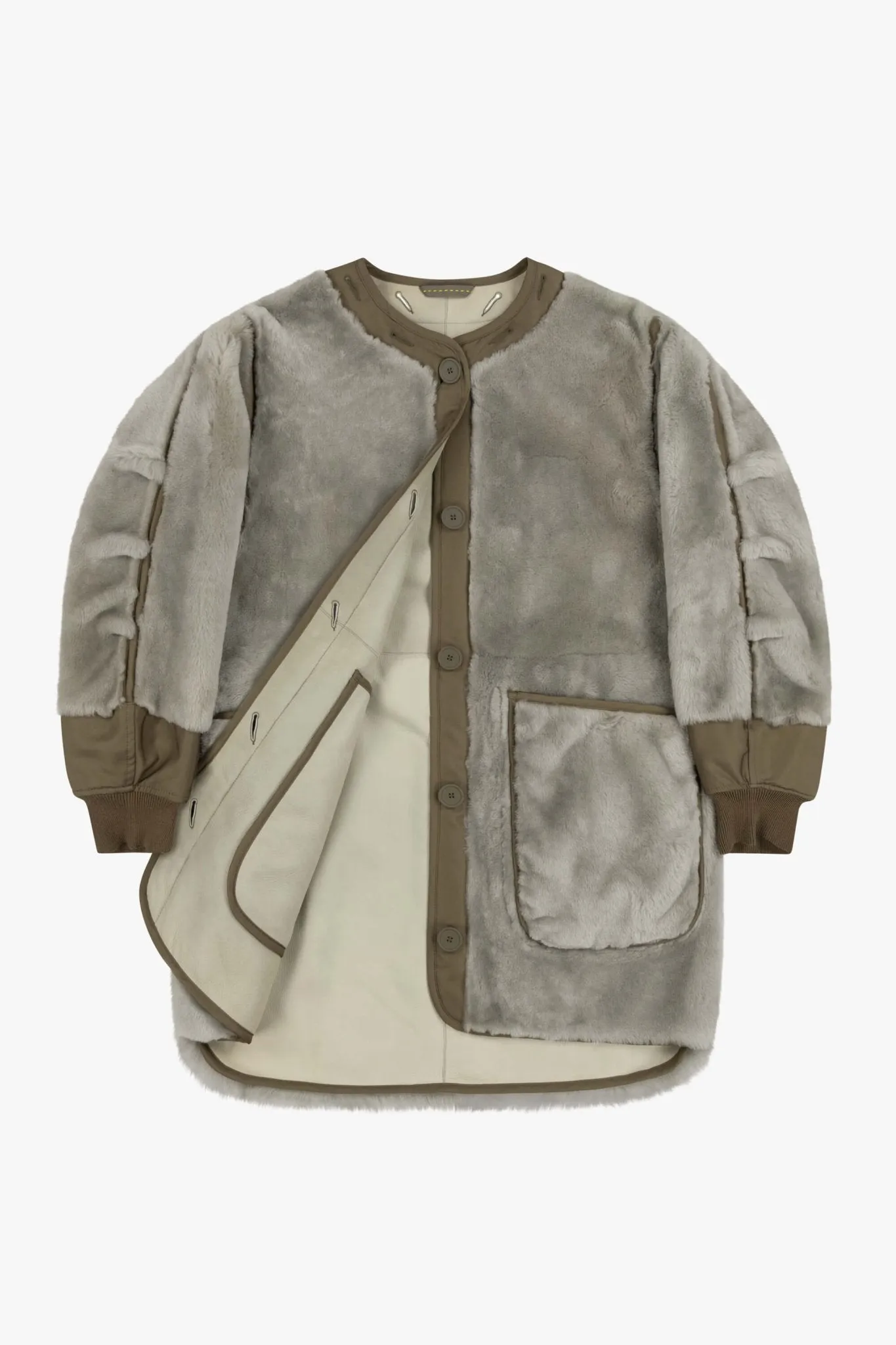 Shearling Coat - Pale Jade / Jade