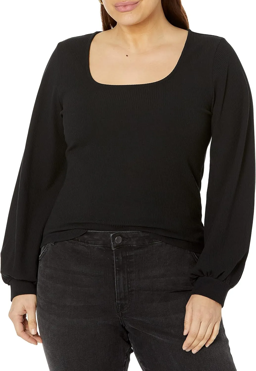 The Drop Women's @lucyswhims Square-Neck Balloon-Sleeve Top