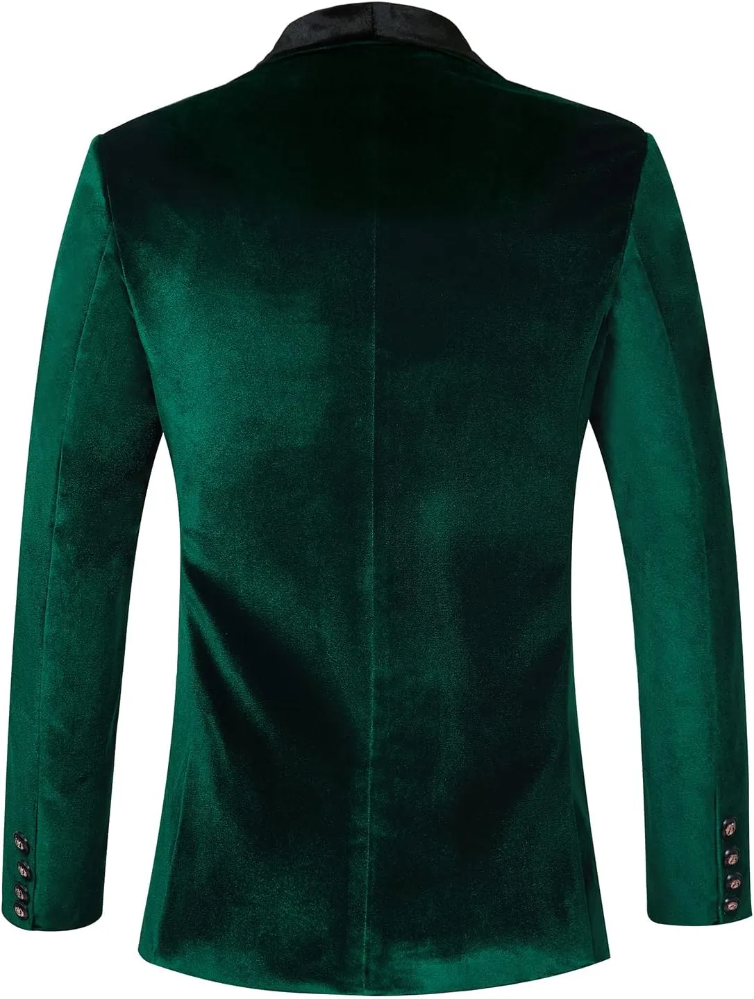 THWEI Mens Velvet Blazer Slim-Fit Solid Color One Button Blazer Sport Coat Jacket for Wedding Dinner Party