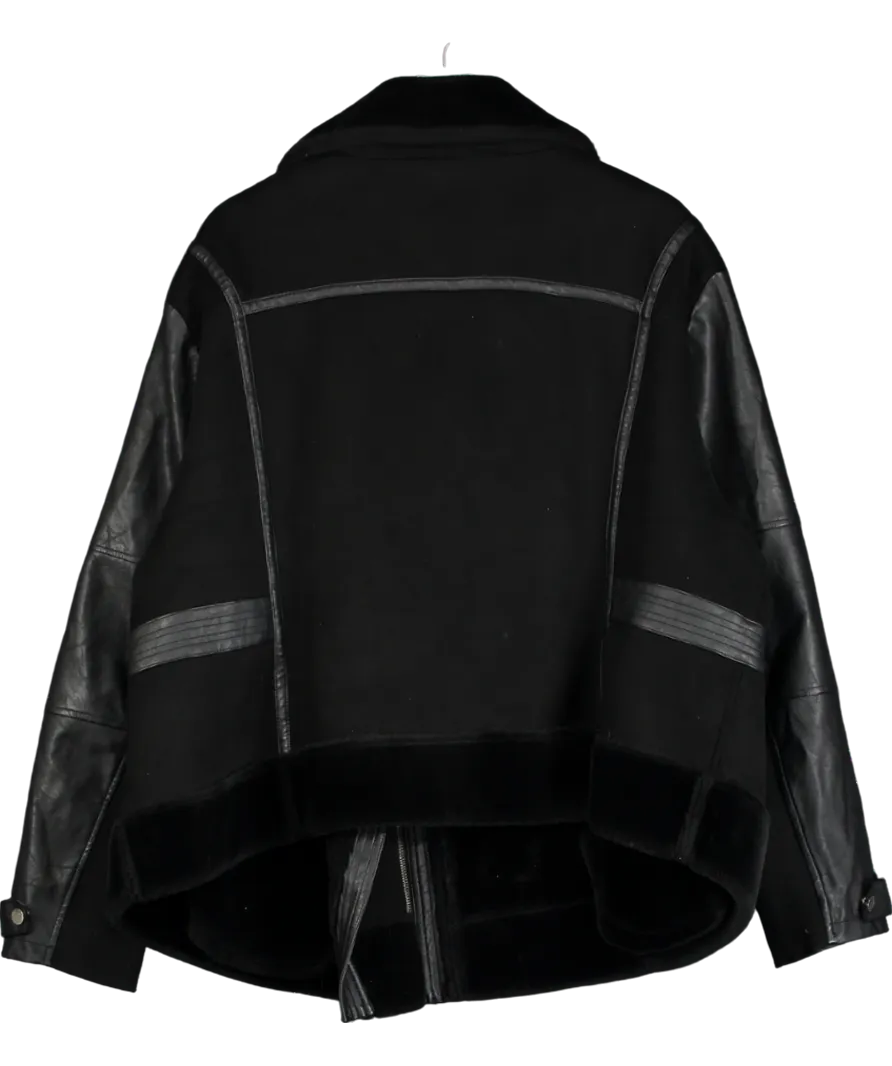 Yours Black Faux Fur Trimmed Jacket UK 26-28